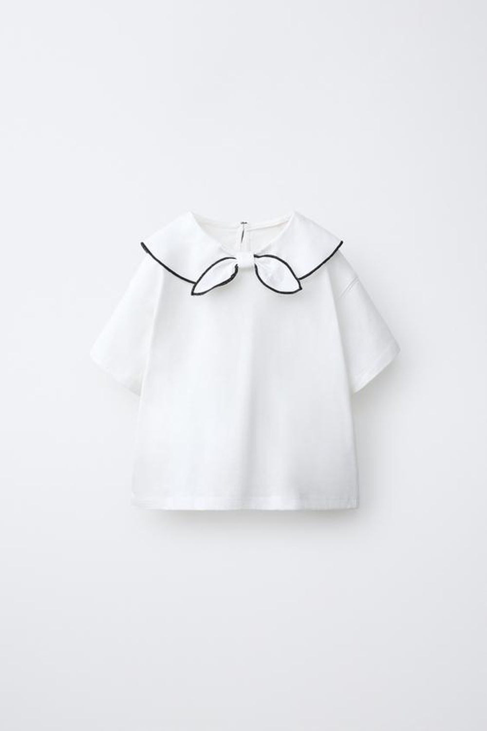 ZARA ФУТБОЛКА С БАНТОМ И ШАРФОМ, БЕЛЫЙ