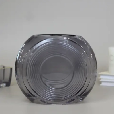 Ваза стеклянная «Мальвина» 18*16см серый