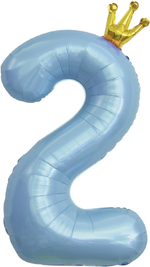 Шар Цифра голубая с короной