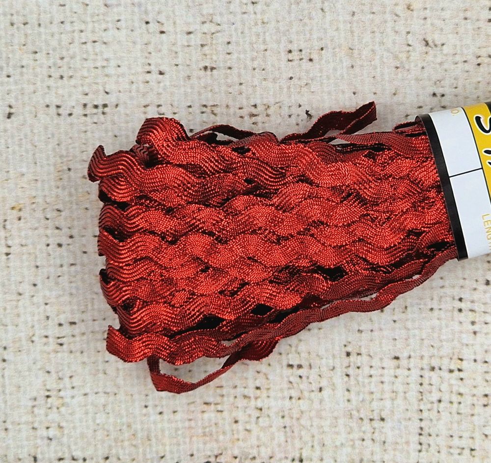Тесьма Вьюнок люрекс,  5 мм, красный