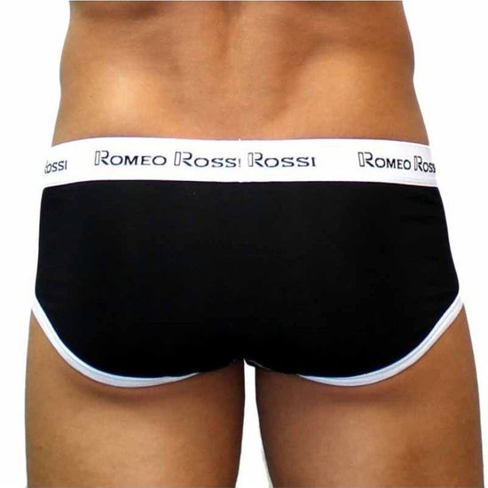 Мужские трусы брифы черные Romeo Rossi RR366-025 Набор из 5 штук +ПОДАРОК