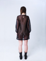 Платье-туника из органзы "Лебедь". Черное