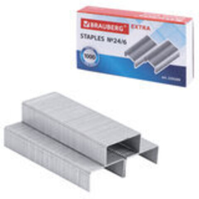 Скобы для степлера № 24/6 BRAUBERG "Extra" до 30л 229299