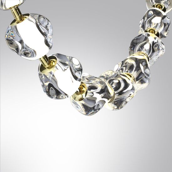 5085/80L L-VISION ODL25 557 золото/прозрачный/металл/акрил Подвес- бусы LED 80W 4000K 4000Лм JEMSTONE