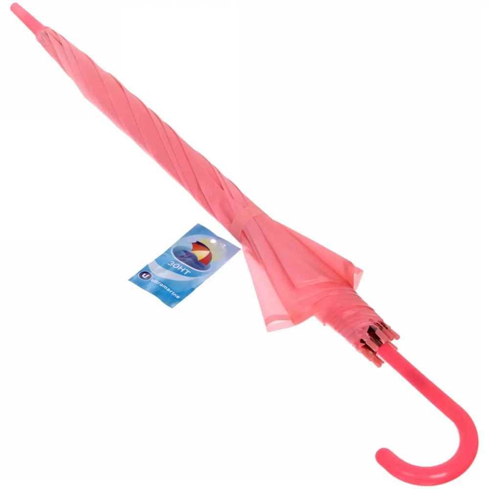 Зонт-трость женский «Классический» цвет нежно-розовый, 8 спиц, d-92см, длина в слож. виде 71см