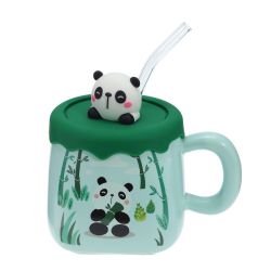 GAEM Кружка с крышкой и трубочкой, 400 мл, L13 W9,5 H12 см, 4в.