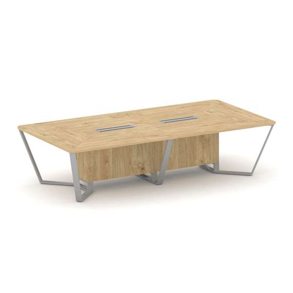 Steel Meet Стол переговорный прямоугольный KDK-PR.B.SP-12 Тиквуд Светлый/Металл Серый 3200*1600*750