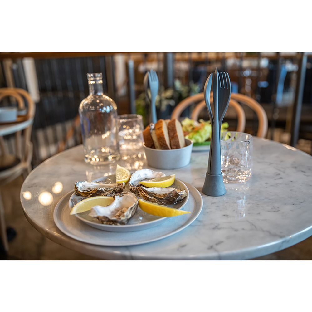 Тарелка connect, organic, D20,5 см, серая