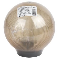 Садово-парковый светильник ЭРА НТУ 02-60-203 шар золотистый призма на опору / кронштейн IP44 Е27 max60Вт d200mm