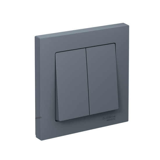 Выключатель 2-кл. СП AtlasDesign 10А IP20 (сх. 5) 10AX в сборе грифель SE ATN000752