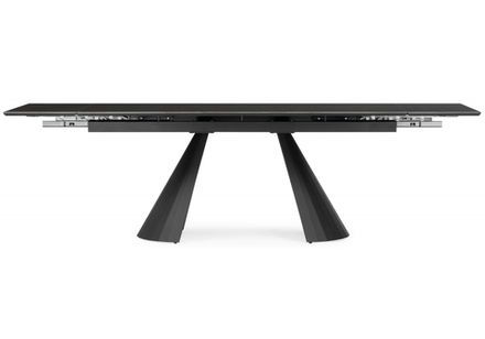 Керамический стол Woodville Шелтон 180(260)x90 massa ink gray, черный