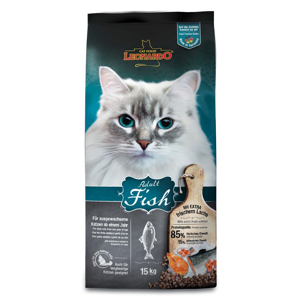 Сухой корм Leonardo Adult Fish рыба с рисом 15 кг