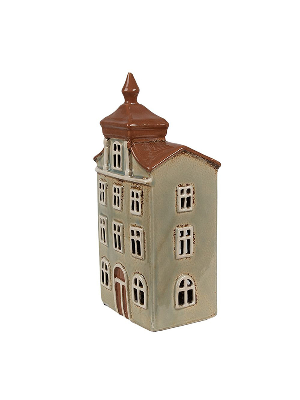 Подсвечник "Домик - Амстердам" зеленый 12x9x25 см Clayre & Eef