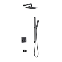 Комплект встраиваемой душевой системы Black&White Universe с термостатом Gun Metal (U7567GM)