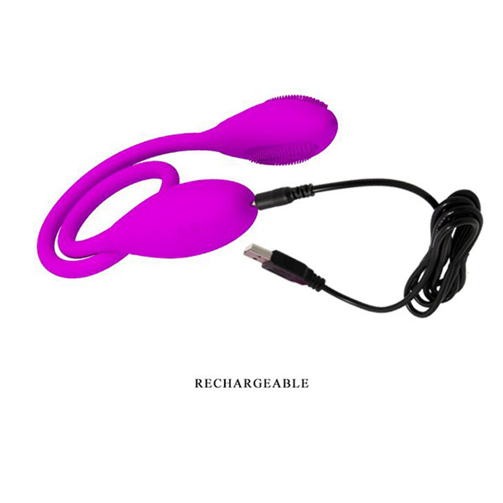 Двусторонний перезаряжаемый вибратор 60см на гибком стержне Baile Snaky Vibe BI-014327