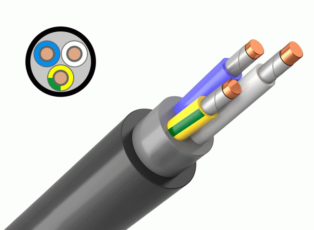 Кабель ВВГнг(А)-FRLSLTx 3х4 ок(N, PE)-0,66 ГОСТ