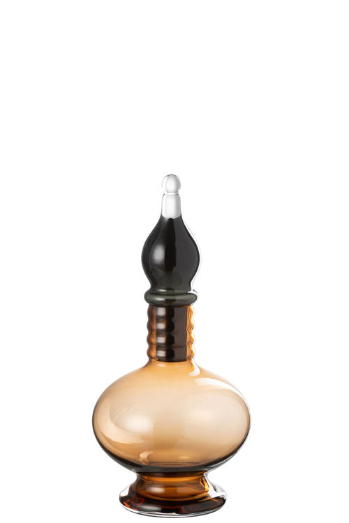 Ваза декоративная с крышкой "Фиала" малая 17.5x17.5x38см стекло