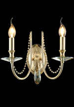 Бра Crystal Lux VICTORIA AP2 GOLD/AMBER