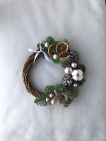 Мастер-класс РОЖДЕСТВЕНСКИЙ ВЕНОК на плетеной основе