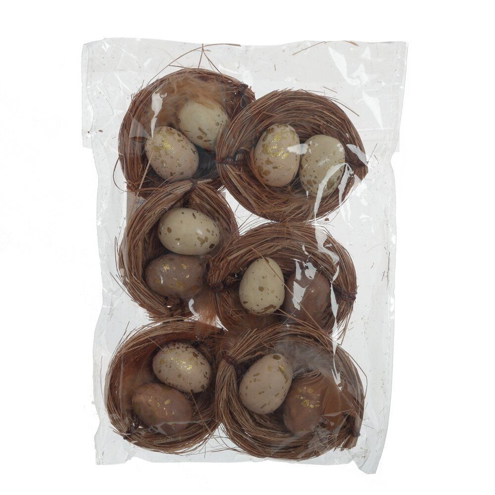 GAEM Набор из 6-ти изделий декоративных "Гнездо пасхальное", L18 W12 H2 см