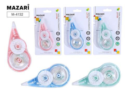 Корректирующая лента-роллер 5мм.x12м. "Milvit" 3 цвета корпуса в ассорт. (Mazari)