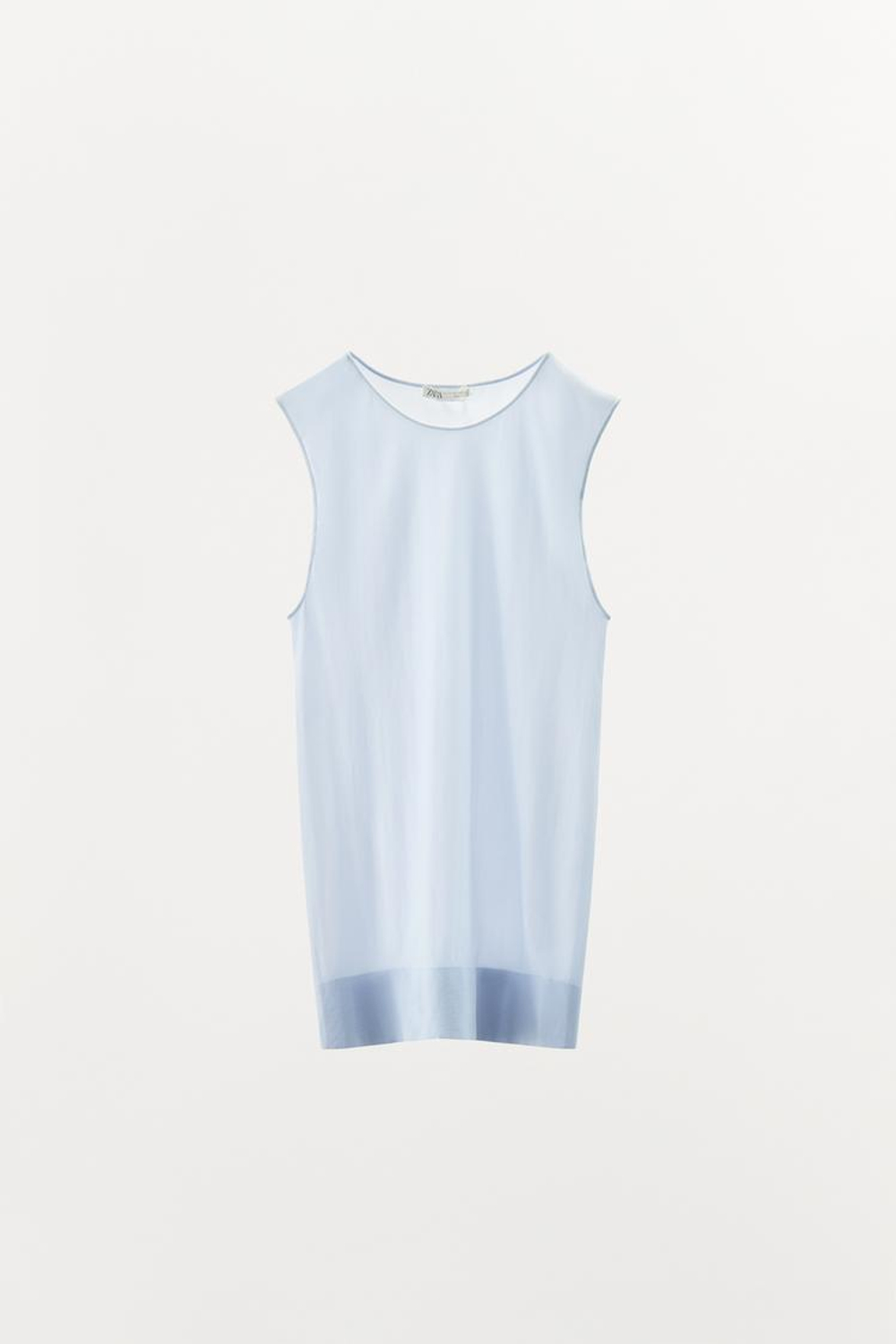 ZARA ТОП ИЗ СМЕСОВОГО ПОЛИАМИДА, ГОЛУБОЙ