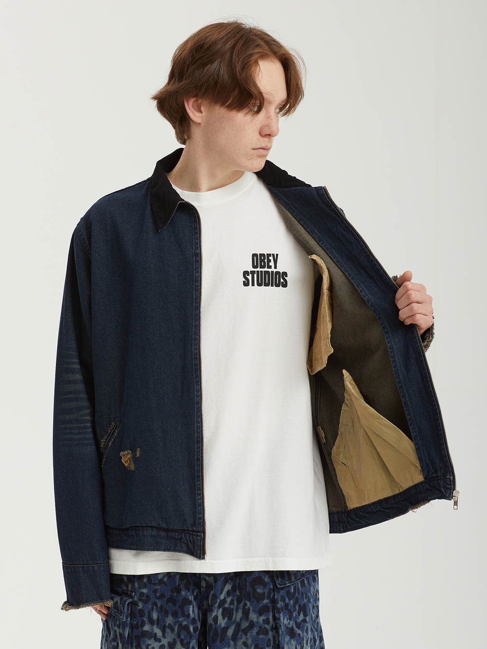 Мужская Куртка Denim Work - Grunt- Washed Blue