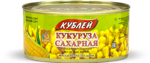 КУКУРУЗА КУБЛЕЙ САХАРНАЯ ИЗ ЦЕЛЫХ ЗЕРЕН 310ГР