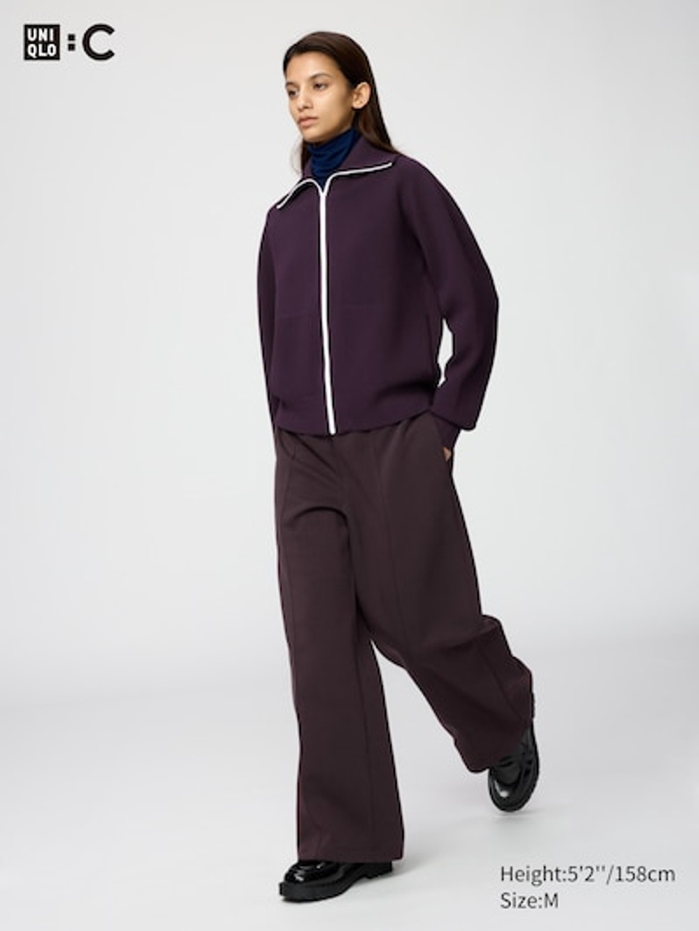UNIQLO Брюки прямого кроя, темно-коричневый