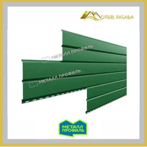 Сайдинг металлический L -Брус ХL Norman MP ПЭ- RALL 6002 Лиственный зеленый 0.5мм