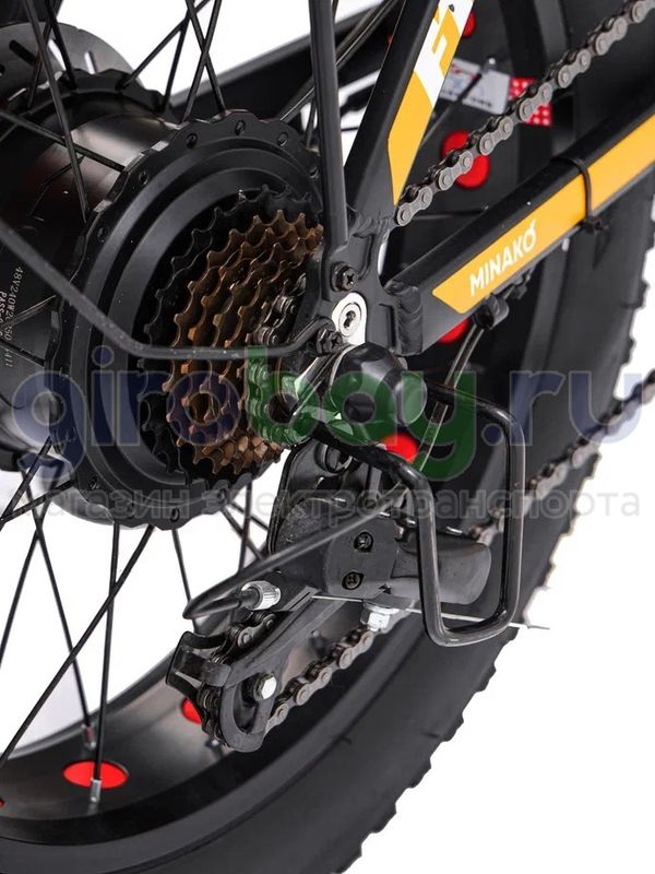 Электровелосипед Minako F10 Pro Dual 48V/20Ah (полный привод) 2025 года - Желтый обод