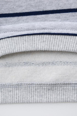 ZARA ТОЛСТОВКА В ПОЛОСКУ С ВЫШИТЫМ МЕДВЕДЕМ, СЕРЫЙ/СИНИЙ