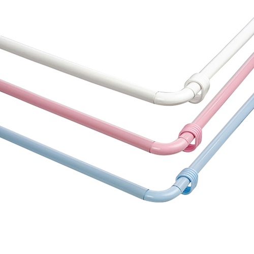 Карниз для ванной белый угловой 0,80*0,80*0,80 с кольцами Русспласт