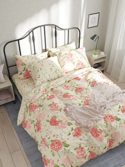 Пододеяльник Сказка "Гортензия/Жасмин" 2-сп 175х215 см на молнии , перкаль