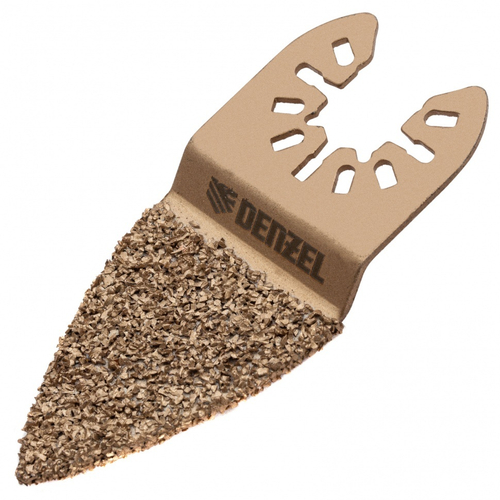 DENZEL Насадка для МФИ шлифовальная двусторонняя дельта узкая HM по плитке и дереву 35мм