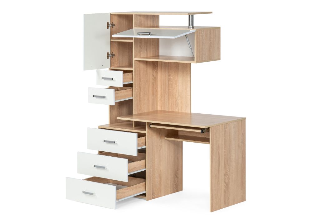 Стол компьютерный Джаз-17 правый 130х60х166,8 дуб сонома