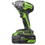 Гайковерт ударный акк. Greenworks GD24IW400, 24V,б/щет,1/2'', 400Нм,1х5Ач,ЗУ,кор (3802907CUG)