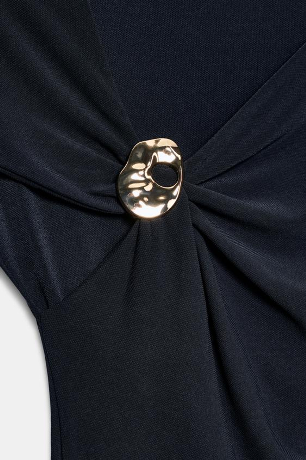 ZARA ТОП СО СБОРКАМИ И ФУРНИТУРОЙ, МОРСКОЙ СИНИЙ