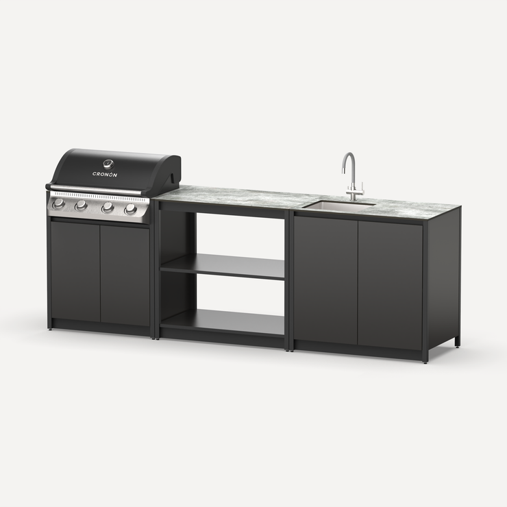 Барбекю комплекс Lounge F-105SG, 2.6 м, черный/серый каспий