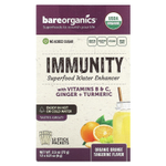 BareOrganics, Immunity, Superfood Water Enhancer, органический апельсин и мандарин, 12 пакетиков в стиках по 6 г (0,21 унции)