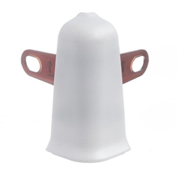 Угол наружный с крепежом для плинтуса 100мм "Деконика", 001 Белый