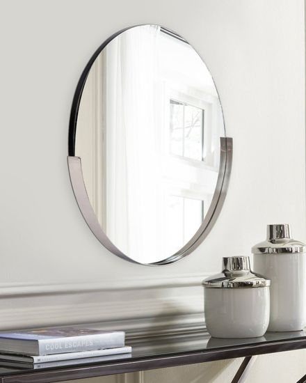 Серебряное настенное зеркало “Хамбл”