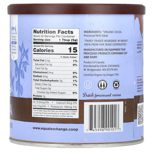 Equal Exchange, Органическое какао для выпечки, 8 унций (224 г)