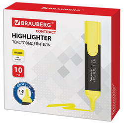 Текстовыделитель BRAUBERG "Contract", ЗЕЛЕНЫЙ, линия 1-5 мм, 150390