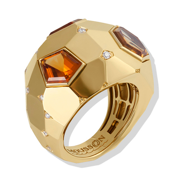 Кольцо с цитрином и Бриллиантами, R0190-1/4