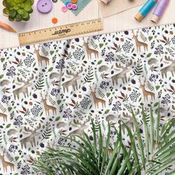 Ткань шифон лось олень детские иллюстрации