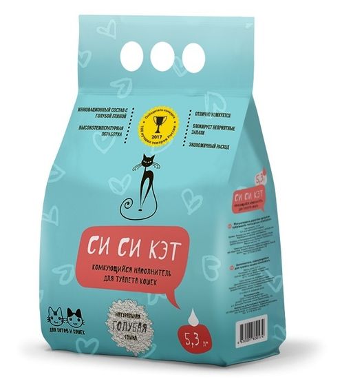 Си Си Кэт Голубая глина комкующийся наполнитель 5,3 л