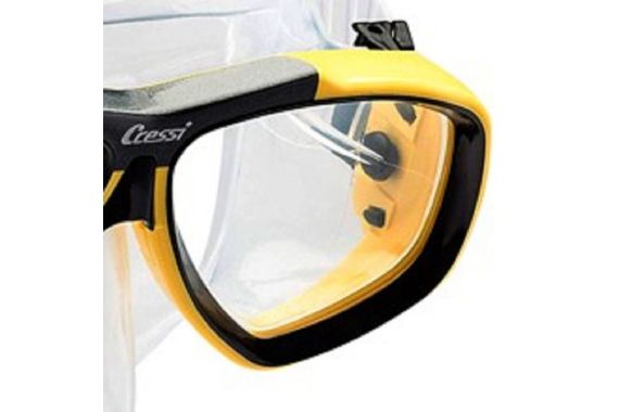 Маска Cressi Focus прозрачный силикон желтая рамка