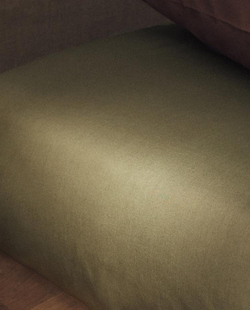 ZARA HOME (300 НИТЕЙ) НАТЯЖНАЯ ПРОСТЫНЯ ИЗ ХЛОПКА, ЗЕЛЕНЫЙ