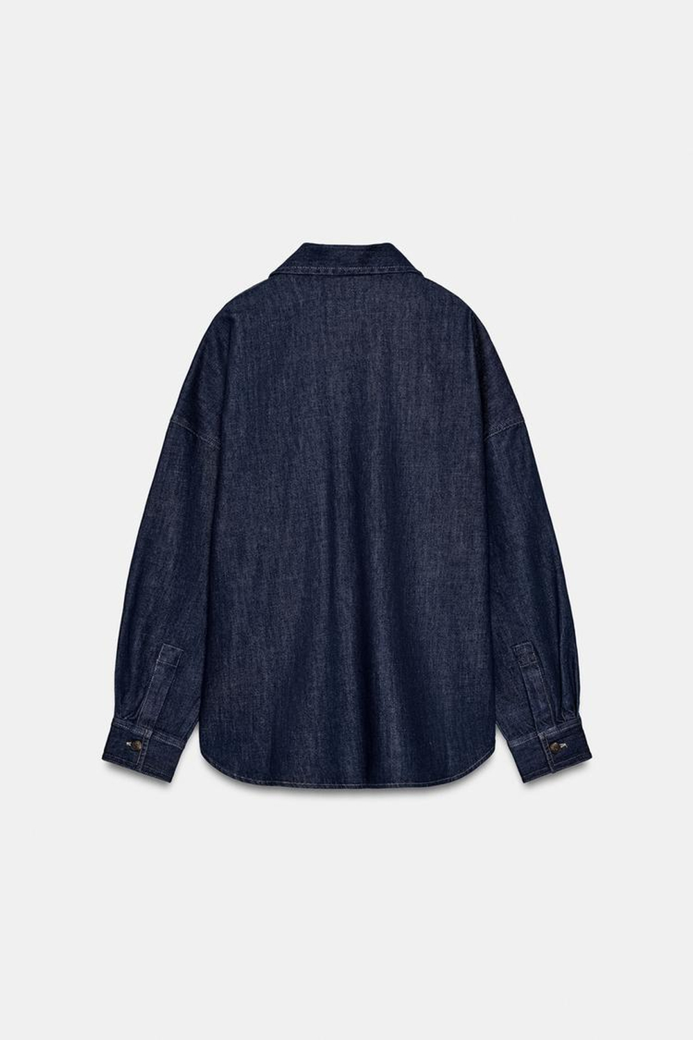 ZARA ДЖИНСОВАЯ РУБАШКА ZW COLLECTION, СИНИЙ